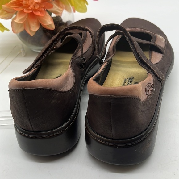 NAOT pink Brown Suede Maryjane with half circle embroidery Sz 40. MCL1014A - Picture 3 of 11